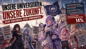 Anime University Protest Poster - AI image template preview