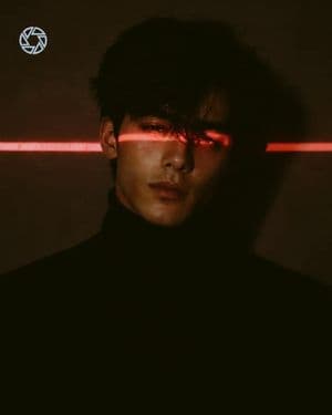 Cyberpunk Laser Eye Editorial Portrait - AI image template preview