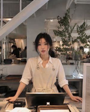 Realistic Restaurant Employee Lifestyle Photo - AI image template preview