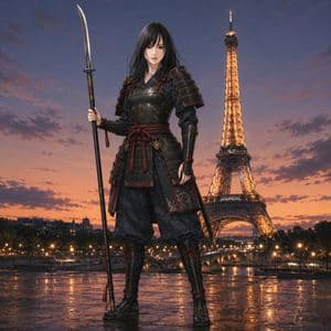 Samurai Cosplay Landmark Portrait Generator - AI image template preview