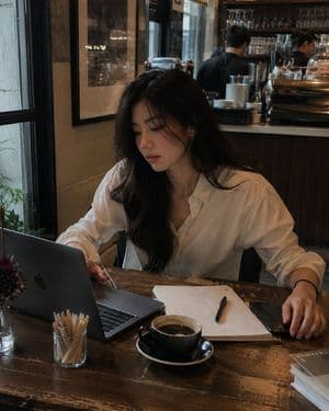 Cafe lifestyle photography prompt - AI image template preview