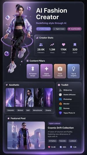 Xiaohongshu 3D Creator Profile Card - AI image template preview