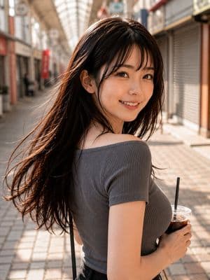 Candid Arcade Street Portrait - AI image template preview