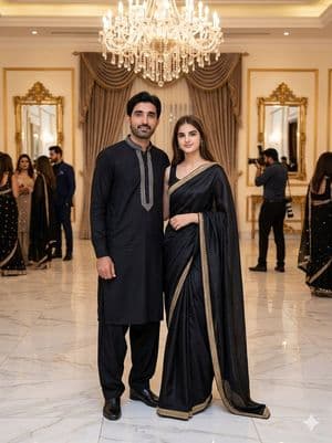 Luxury Pakistani Couple Portrait - AI image template preview