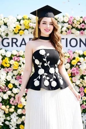 Elegant Graduation Fashion Portrait - AI image template preview
