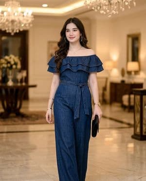 Luxury Hotel Denim Jumpsuit Portrait preview