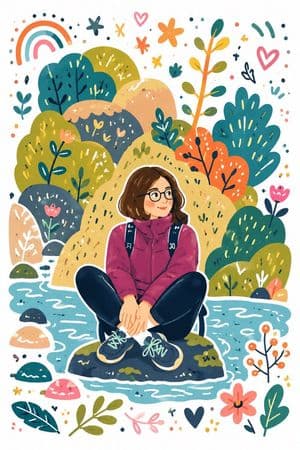Decorative Folk Doodle Illustration - AI image template preview