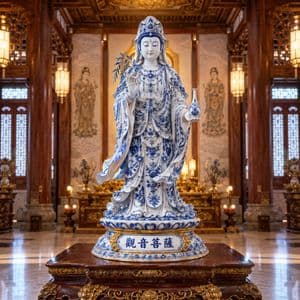 Blue and White Porcelain Style - AI image template preview