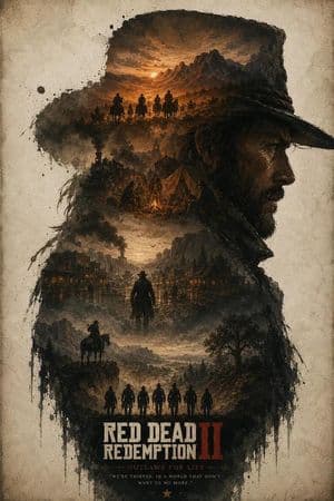 Wild West Double Exposure Poster - AI image template preview