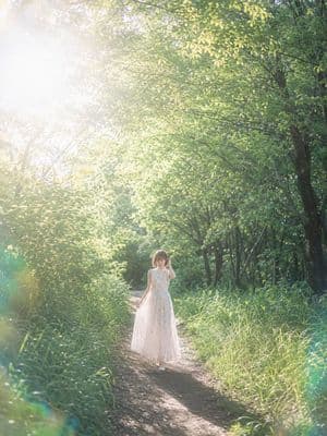 Dreamy Forest Golden Hour Portrait - AI image template preview