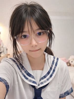 Realistic Censored Sailor Uniform Selfie - AI image template preview