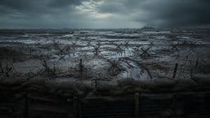 Stormy WWII Beach Defenses - AI image template preview