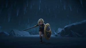 Blonde Warrior in an Icy Cavern - AI image template preview