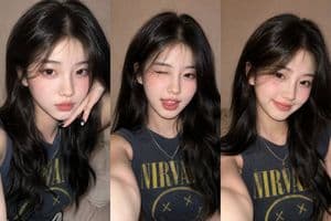 Gen Z Flash Selfie Collage - AI image template preview