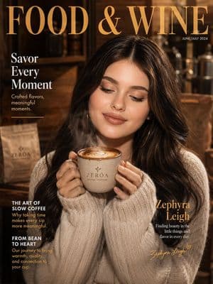 Cozy Beverage Magazine Cover - AI image template preview