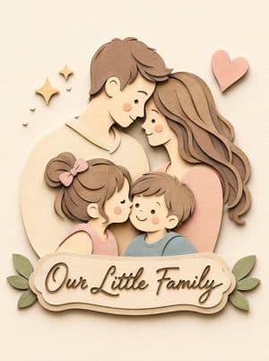 Papercraft Diorama Style Portrait - AI image template preview
