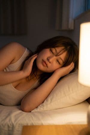 Cozy Bedside Portrait With Face Censor - AI image template preview