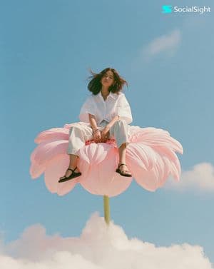 Fashion Editorial Surreal Flower Portrait - AI image template preview