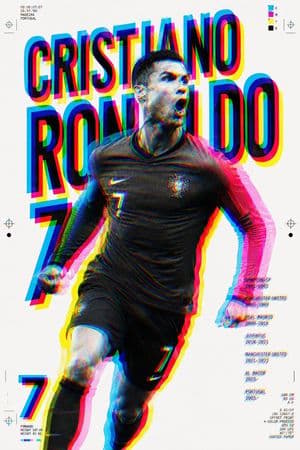 Cristiano Ronaldo Offset Print Poster - AI image template preview