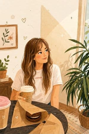 Cozy Cafe Storybook Illustration - AI image template preview