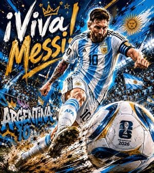 Lionel Messi Street Art Football Poster - AI image template preview