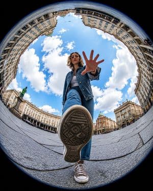 Ultra-Realistic Fisheye Urban Photography - AI image template preview