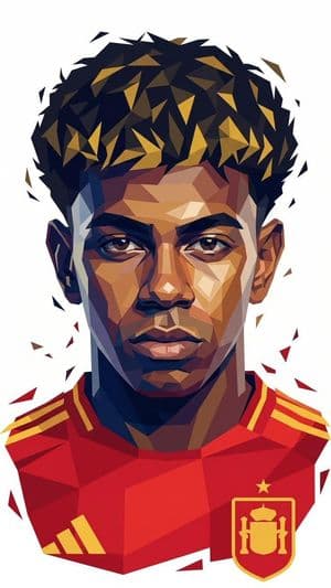 Low-Poly Geometric Male Portrait - AI image template preview