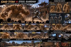 Pre-production Storyboard and Character Sheet - AI image template preview