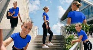 Urban Stairway Fitness Collage - AI image template preview