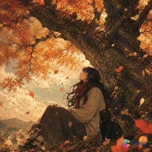 Cinematic Autumn Watercolor Illustration - AI image template preview