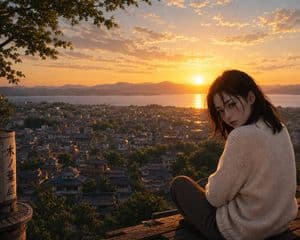 Cinematic Sunset Rooftop Portrait - AI image template preview