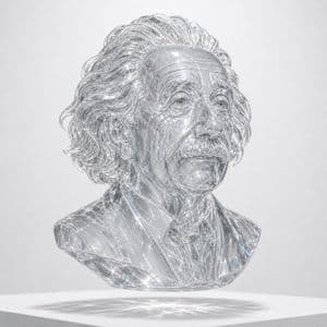 Crystal Glass Sculptural Bust Render - AI image template preview