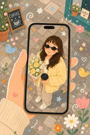 Whimsical Folk Flat Illustration - AI image template preview
