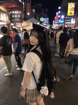 Asian Night Market Candid Snap - AI image template preview