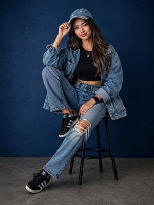 Urban Fashion Studio Portrait - AI image template preview