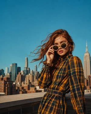 Golden Hour Editorial Rooftop Photo - AI image template preview