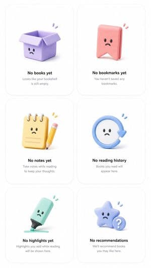 3D Clay Reading App Illustrations - AI image template preview