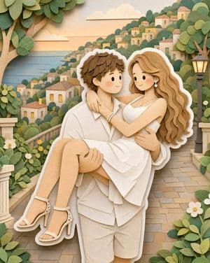 3D Layered Papercut Artwork - AI image template preview
