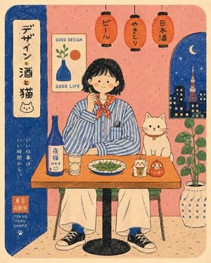 Modern Risograph Café Poster - AI image template preview