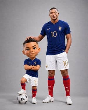 Footballer with Chibi Mini-Me Portrait - AI image template preview