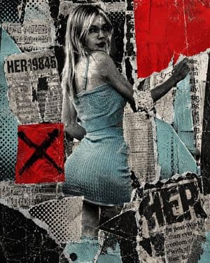 Dark Pop Art Mixed Media Collage - AI image template preview