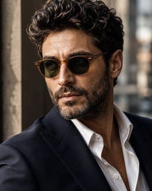 Rugged Sophisticated Male Portrait - AI image template preview
