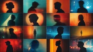 Abstract Silhouette Cinematic Light Leaks - AI image template preview
