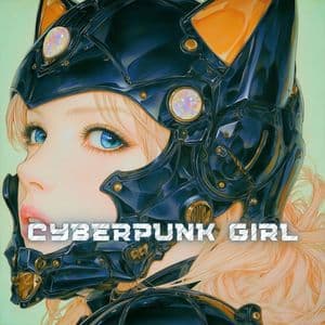 Obscured Cyberpunk Girl Poster - AI image template preview