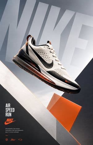 Minimalist Nike Sneaker Campaign Poster - AI image template preview