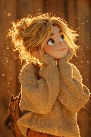 Whimsical Pixar Style Golden Hour Render - AI image template preview
