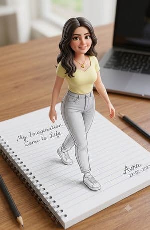 3D Illusion Sketch Portrait - AI image template preview
