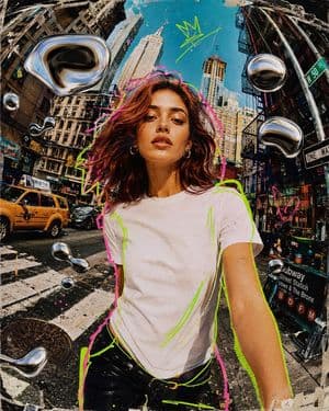 Urban Mixed Media Collage - AI image template preview