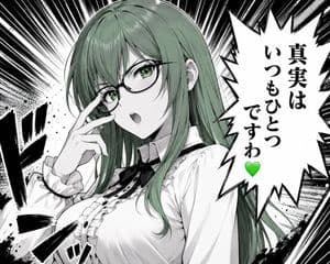 Green-Haired Manga Lady Speech Bubble preview