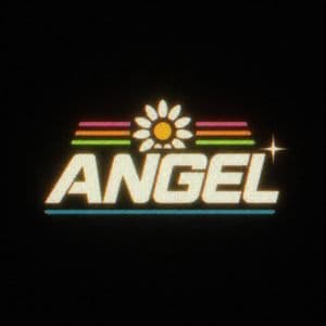Retro Neon Angel Logo - AI image template preview